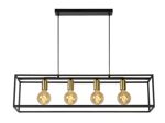 Lucide - RUBEN Hanglamp 4x E27 40W Zwart / mat goud