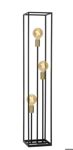 Lucide - RUBEN Vloerlamp 3x E27 40W Zwart / mat goud