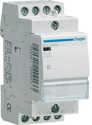 Hager - Contactor geruisloos - 4x25A - 230V - 4NG