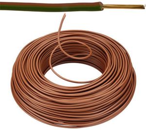 VOB kabel / draad 4 mm² - bruin (H07V-U) - VOB4BR