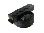 Luxya Cabling - Verlengsnoer Neopreen - Multiblok 3 stopcontacten - 03 meter - 3G2,5 mm² - IP44 - Penaarde - Zwart