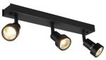 SLV LIGHTING - Puri 3, wand/plafondlamp, GU10 3x50W 230V, zwart