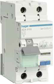 HAGER - Disjoncteur différentiel 4,5kA 1P+N 20A 30mA type A 