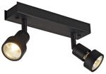 SLV LIGHTING - Puri 2, wand/plafondlamp, GU10 2x50W 230V, zwart