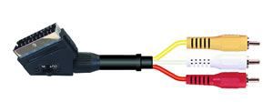 Elimex - DSE46 Video cable Scart Plug w/Sw.-3x RCA Pl M/M 1,5m