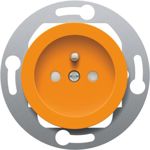 Niko, Gekleurd stopcontact met penaarde en kinderveiligheid voor vloerdozen, inbouwdiepte 28,5 mm, schroefklemmen, orange