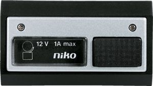 Niko, Beldrukknop - deurbel 12V~1A incl. lamp, zwart/aluminium