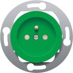 Gekleurd stopcontact met penaarde en kinderveiligheid voor vloerdozen, inbouwdiepte 28,5 mm, schroefklemmen, green