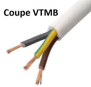 KABEL - Coupe 2 m Flexibele verbindingskabel VTMB (H05VV-F) - 3G2,5 mm² - Wit - 2 Meter