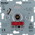 Berker - Variateur rotatif 400 W Berker, lampes incandescentes et halogènes 230 V